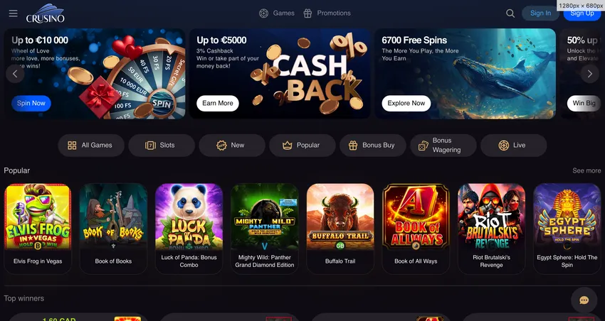 Crusino Casino Screenshot